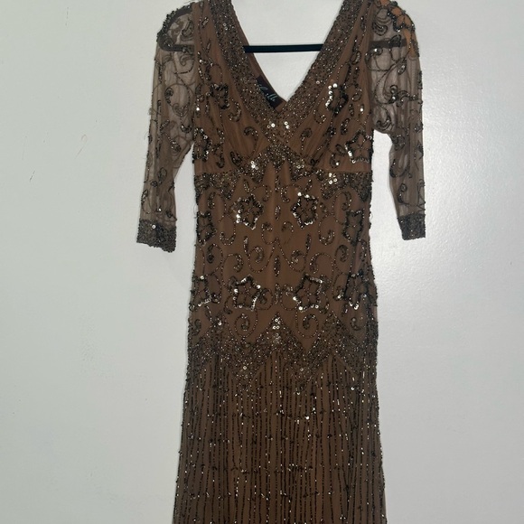 Camille La Vie beaded mesh cocktail Fariy midi dress size 6  whimsigoth - Picture 4 of 16